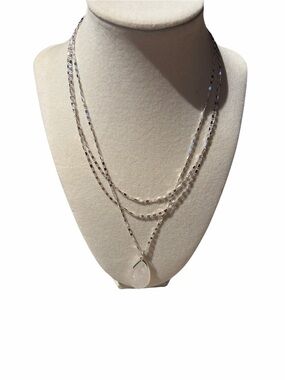 Lulu's Silver Layered Teardrop Pendant Necklace